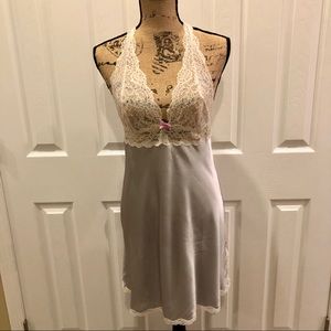 Victoria’s Secret satin slip with lace bust size M